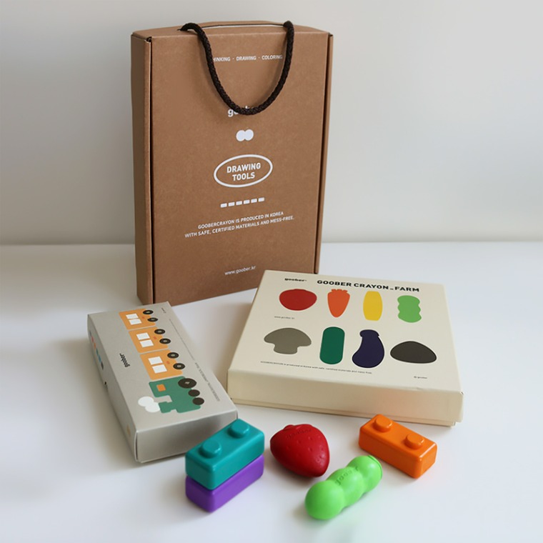 구버 크레용 팜 + 점보블록 선물세트 Farm Jumbo Block Crayon Set