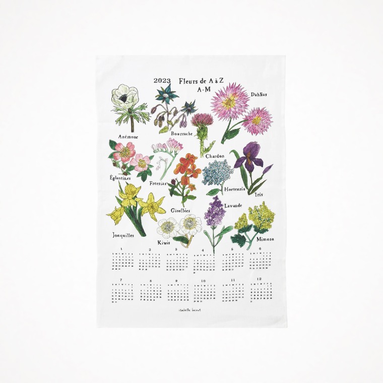 포그리넨워크 리넨 캘린더 클로스 2023 프랑스의 꽃 A~M Linen Calendar Cloth Fleurs
