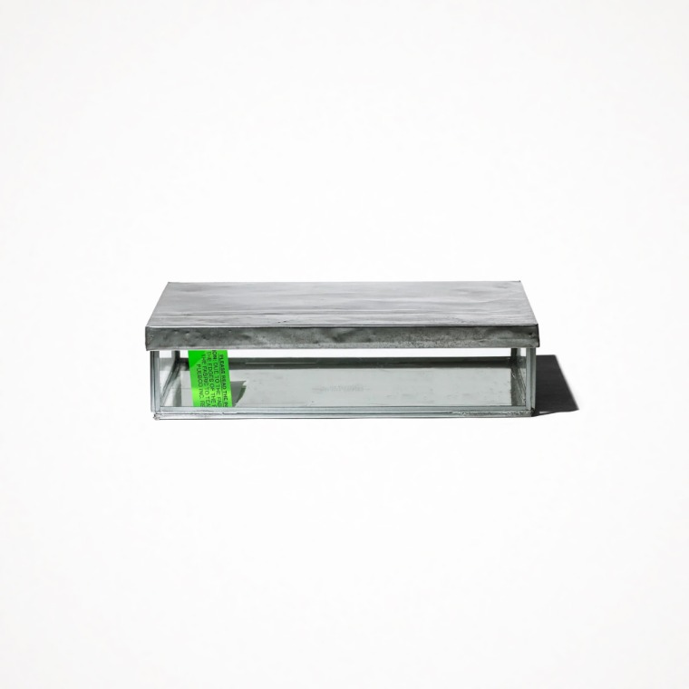 푸에브코 글래스 박스 위드 리사이클 스틸 리드 (쥬얼리 더블) Glass Box with Recycle Steel Lid