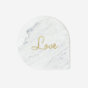 white marble tray - love