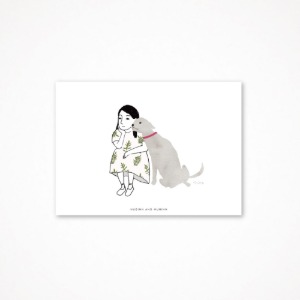 후긴앤무닌 드로잉 카드 (Dog &amp; Me 03)