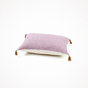 위켄드인 bicolor gauze cushion - purple ivory 40 x 60