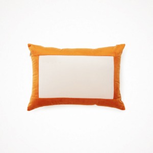위켄드인 square velvet cushion - orange pink 35 x 50