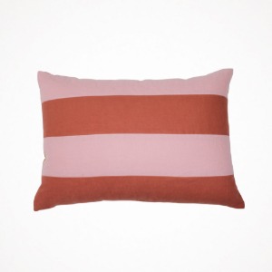 위켄드인 linen bold stripe pillow - pink 70 x 50