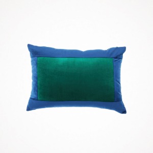 위켄드인 square velvet cushion - navy green 35 x 50