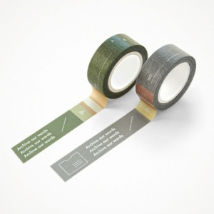 공장 아카이빙 마스킹 테이프 (그레이/카키) Archiving Masking Tape (Gray/Khaki)