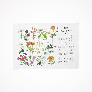 포그리넨워크 리넨 캘린더 클로스 2023 프랑스의 꽃 N~Z Linen Calendar Cloth Fleurs