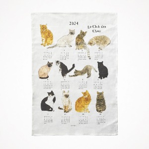 포그리넨워크 2024 리넨 캘린더 (고양이 클럽) Linen Calendar Le Club des Chat