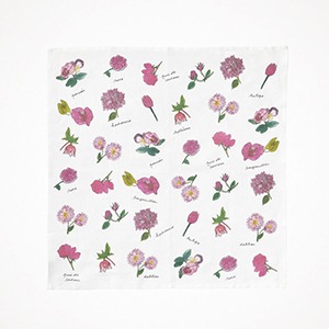 포그리넨워크 리넨 행커치프 이사벨 보와노 (핑크 플라워) Linen Handkerchief Pink Flowers