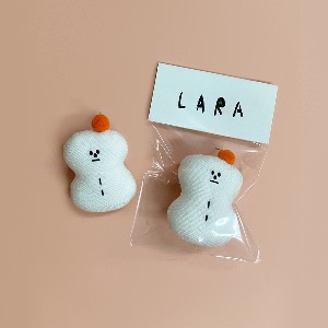 라라 눈사람과 귤 브로치 &amp;middot; 고리