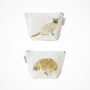 포그리넨워크 이사벨 보와노 파우치 (두 고양이) Isabelle Boinot Pouch Two Cats